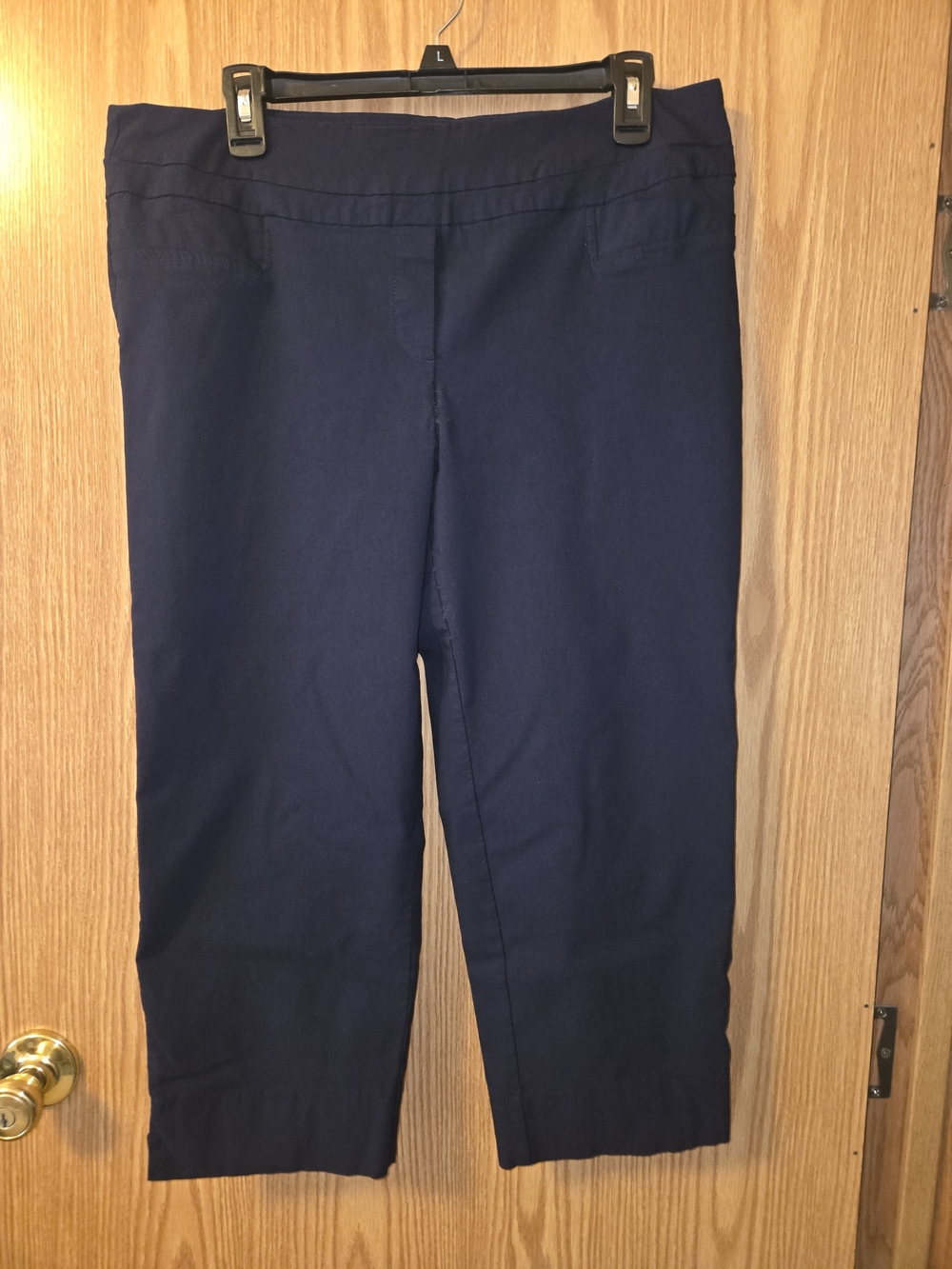 Zac & Rachel Navy Stretch Waistband Capri Pants